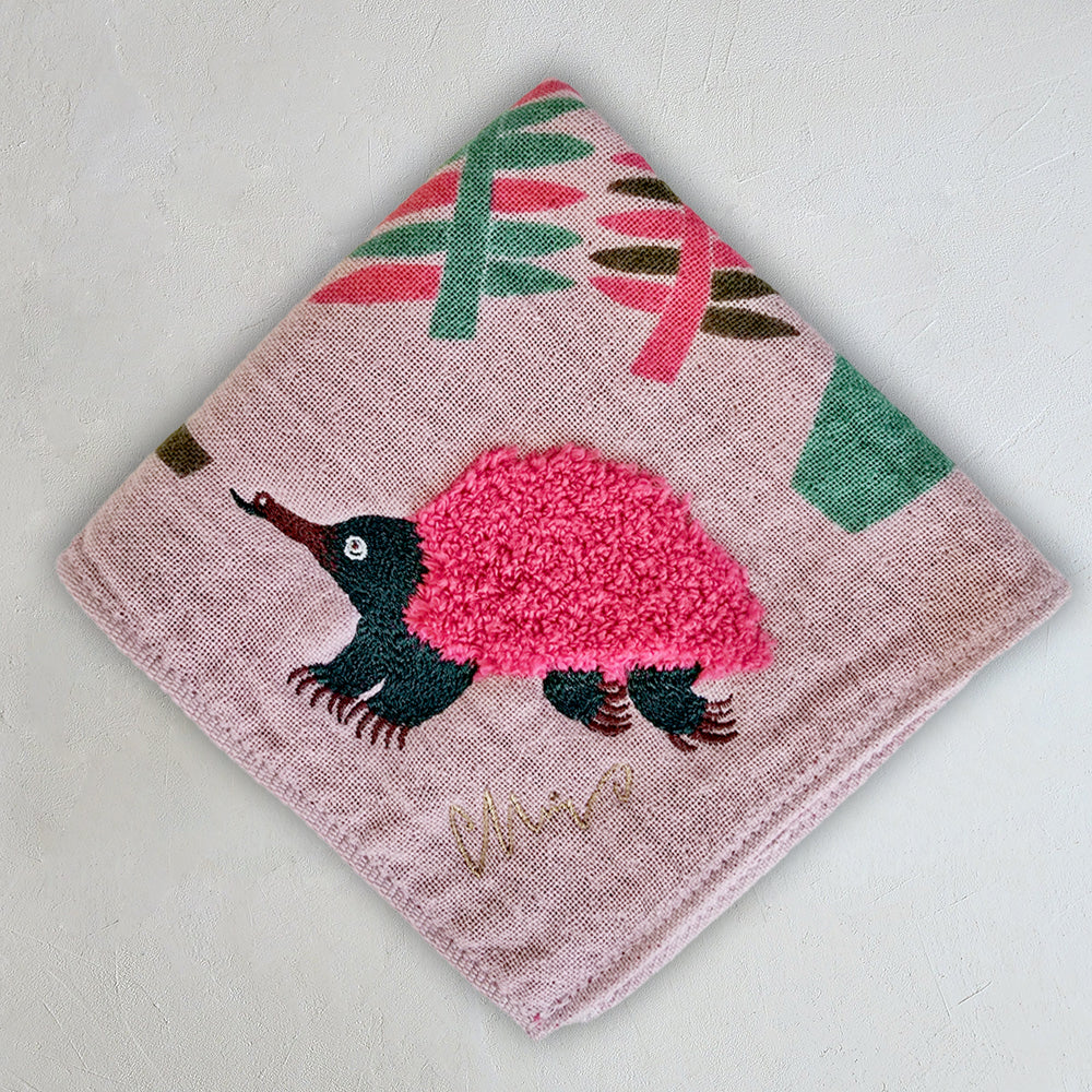 モコモコドウブツハンカチ/木立ハリモグラ