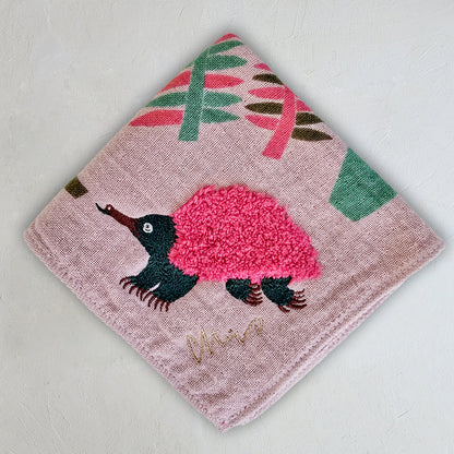 モコモコドウブツハンカチ/木立ハリモグラ