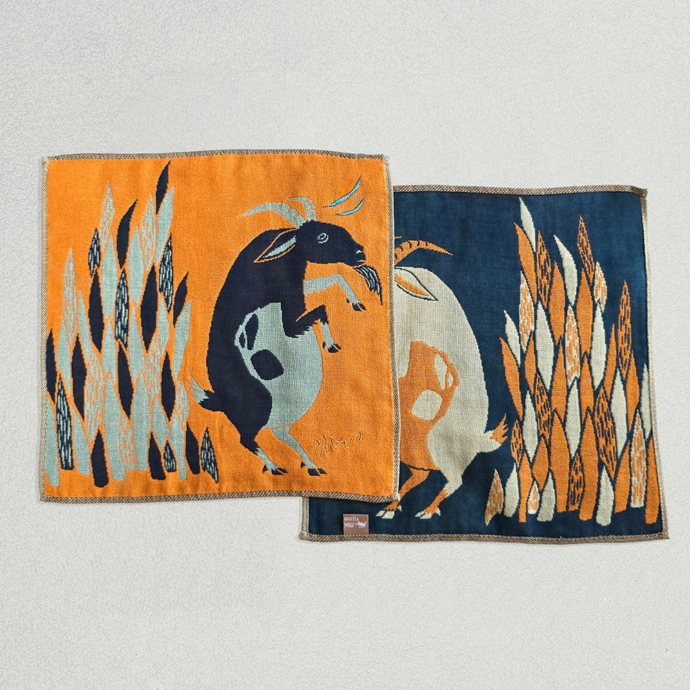 ガーゼハンカチ/岩山のスキップのヤギたち【 限定商品 】