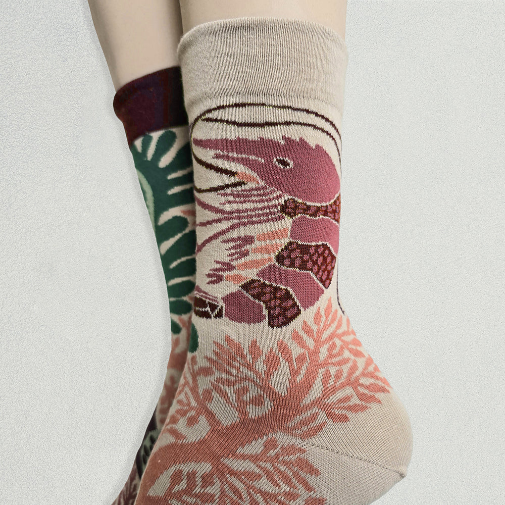 靴下/草原を泳ぐエビ