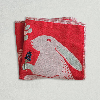 ガーゼハンカチ/平原の花のウサギたち【 限定商品 】