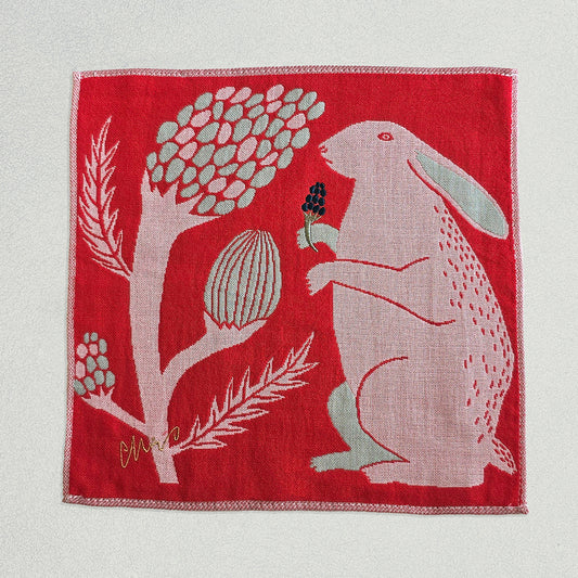 ガーゼハンカチ/平原の花のウサギたち【 限定商品 】